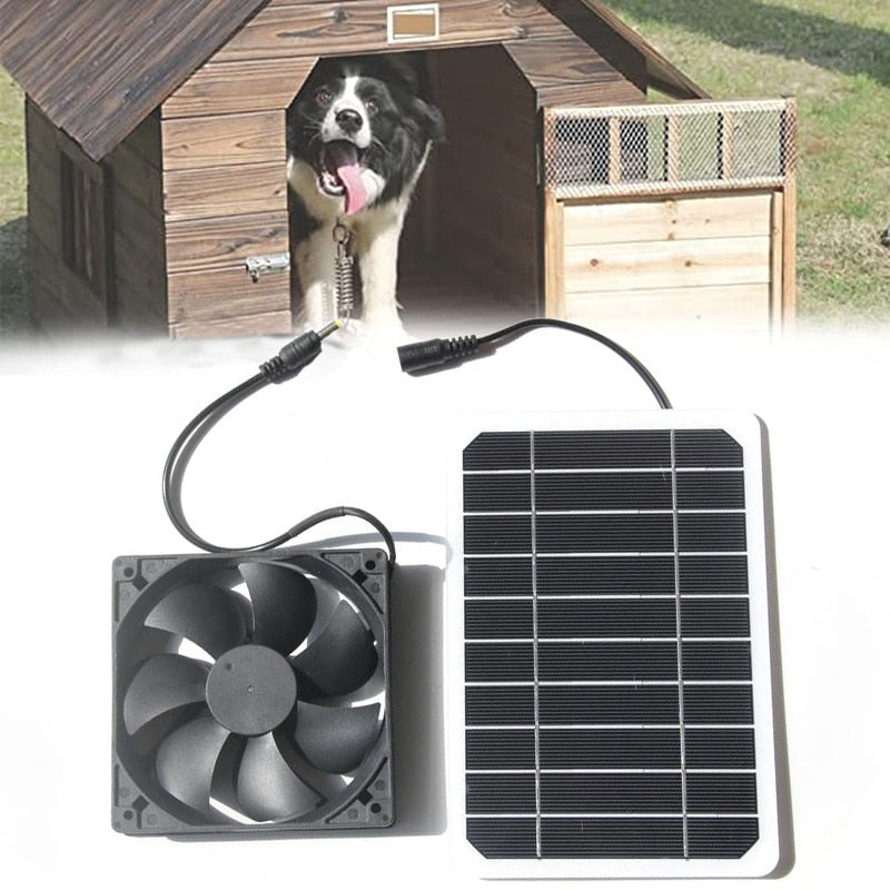 Solar Panel Fan for Summer Pet Home Ventilation Equipment